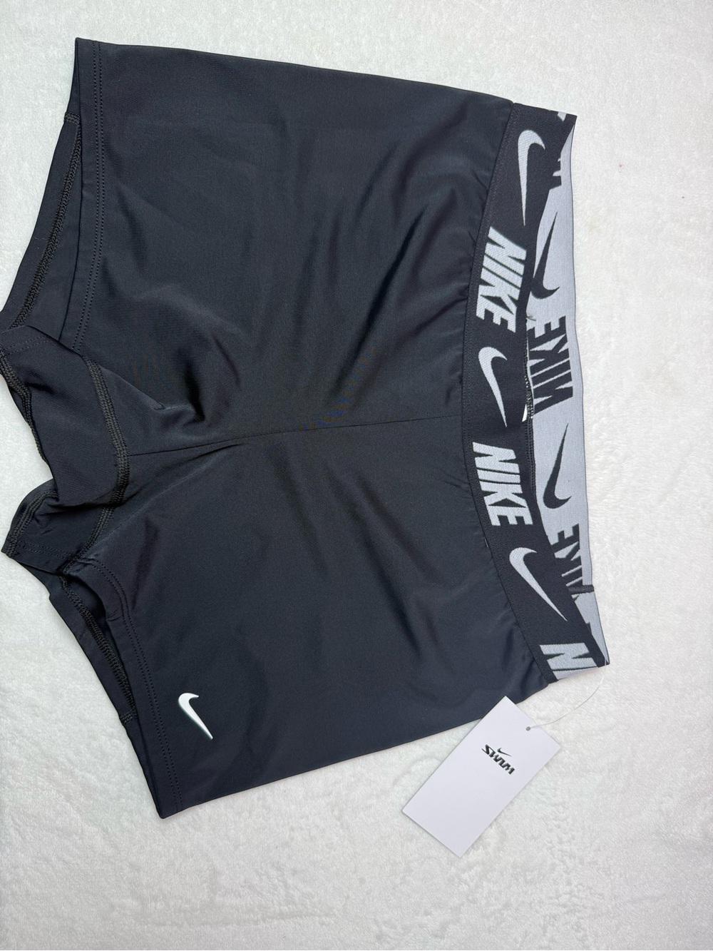 Nike Black Women’s Logo Elastic Waist Bike Shorts